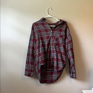 burgundy and grey pacsun flannel
